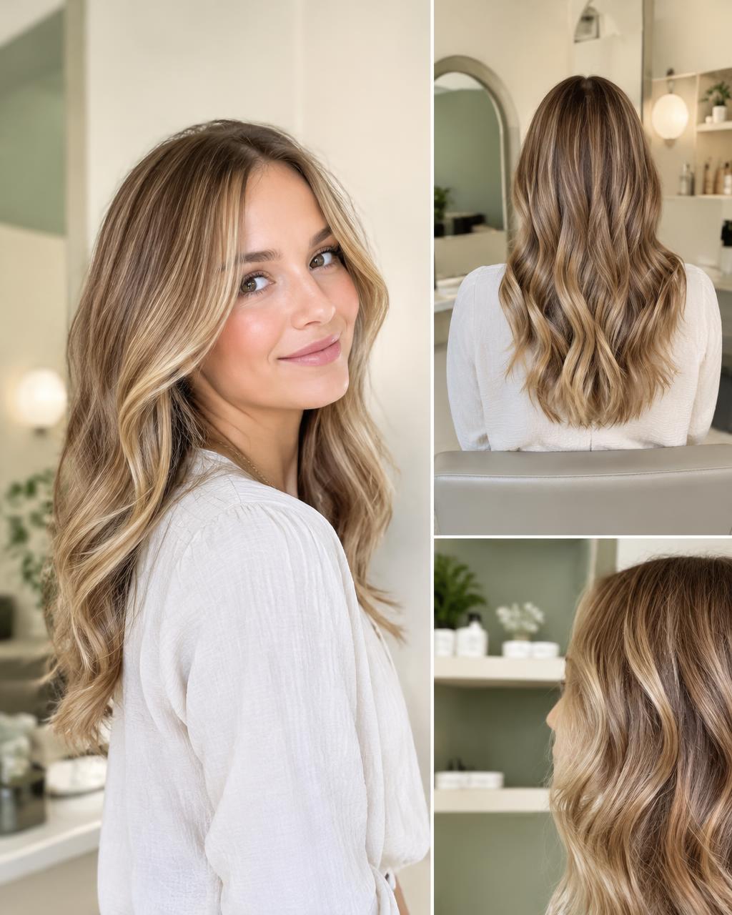 Client with finished soft blonde waves